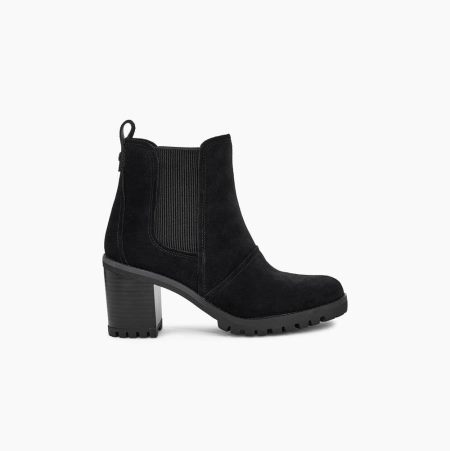 UGG Hazel Black Heeled Boots for Women (DECQ69534)